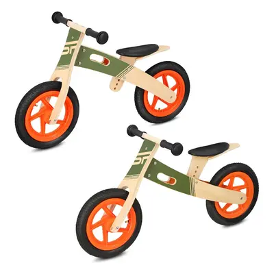 Spokey WOO-RIDE DUO Children's wooden balance bike 2in1, khaki