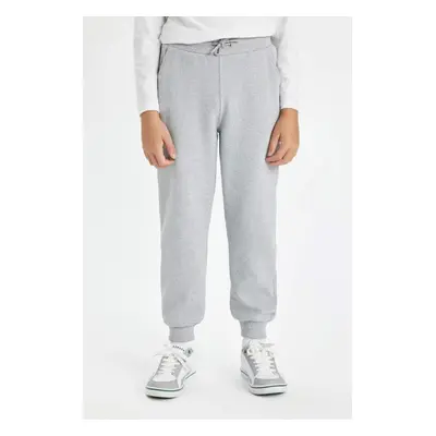 DEFACTO Boy Gray Elastic Waist Leg Pocket Jogger School Sweatpants