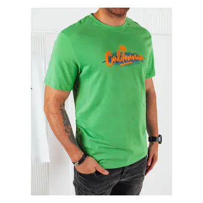 Men's T-shirt with print, green Dstreet