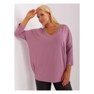 Powder pink blouse plus size with 3/4 sleeves