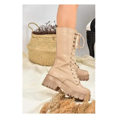 Fox Shoes Nude Women's Thick-Soleed Boots