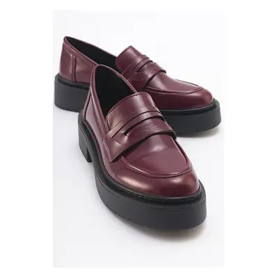 LuviShoes NONTE Women's Burgundy Spread Loafers