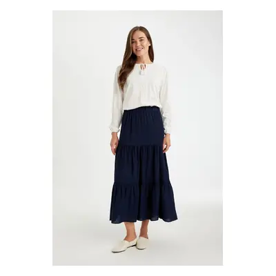 DEFACTO Regular Fit Crinkle Viscose Maxi Skirt