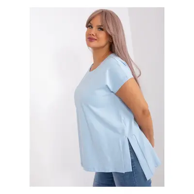 Women's light blue blouse plus size