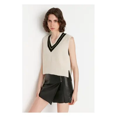 Trendyol Stone Crop V Neck Knitwear Sweater