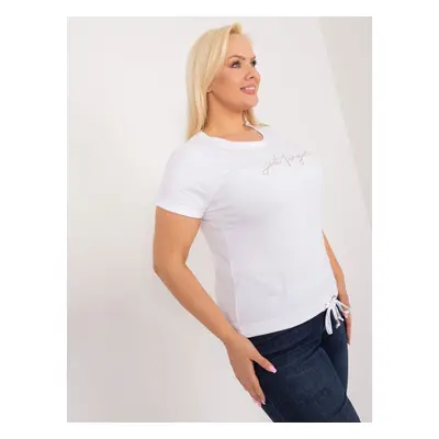 White blouse in a larger size with short sleeves