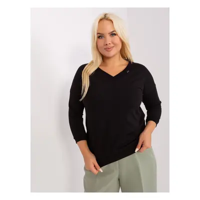 Basic Black Size Cotton Blouse