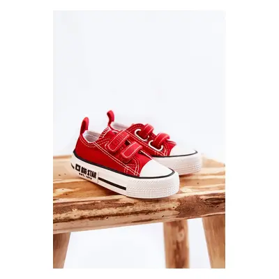 Kids fabric sneakers with Velcro BIG STAR KK374076 Red