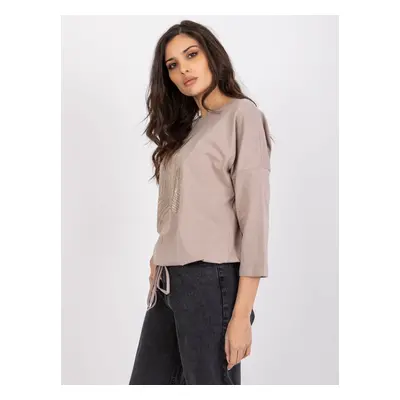 Dark beige women's blouse for every day