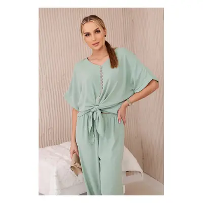 Women's set blouse + trousers - mint