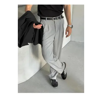 35373 Dewberry Baggy Fit Mens Trousers-GREY