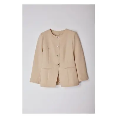 Trendyol Stone Bike Round Neck Blazer Jacket