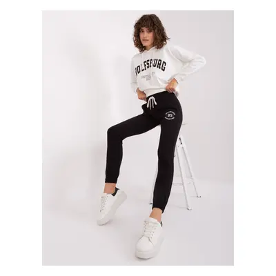 Ecru-Black Women's Tracksuit with Sweatshirt