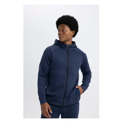 DeFactoFit Slim Fit Zippered Skuba Diving Fabric Cardigan