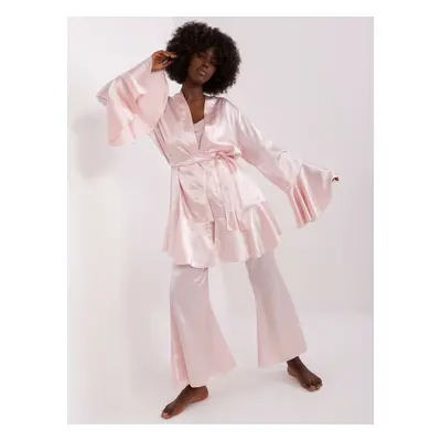 Light pink three-piece pajamas with trousers