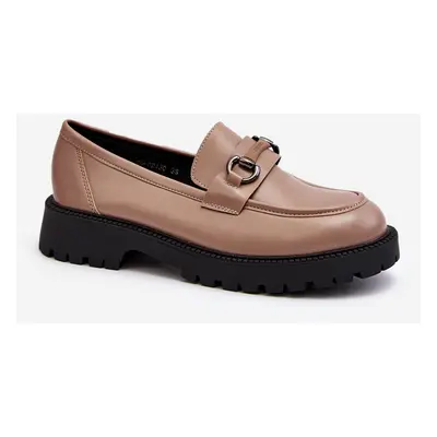 Women's eco leather loafers Beige Ledda