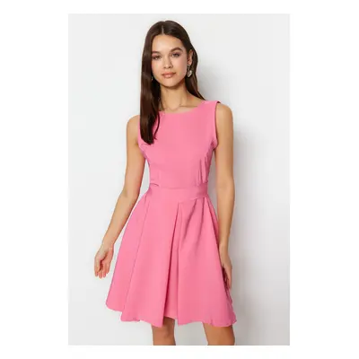 Trendyol Pink Waist Opening Mini Woven Flounce Woven Dress