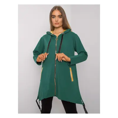 Dark green zip-up hoodie with pockets