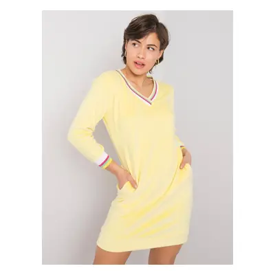 Yellow velour dress RUE PARIS