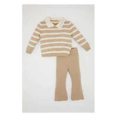 DEFACTO DFC - Baby Girl Striped Sweater Tights Piece Set