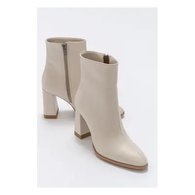 LuviShoes Jewel Beige Skin Women's Heeled Boots