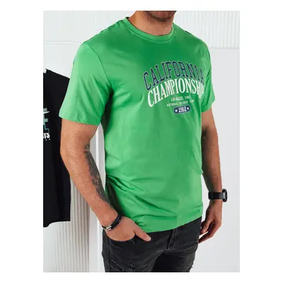 Men's T-shirt with print, green Dstreet