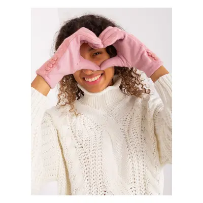 Light pink gloves with geometric pattern