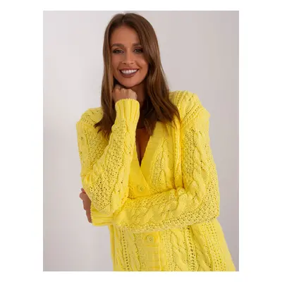 Yellow cardigan with wool