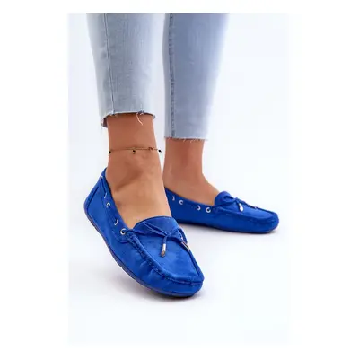 Women's suede loafers Blue Si Passione