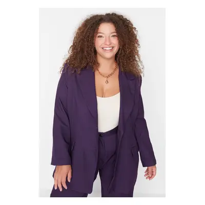 Trendyol Curve Purple Oversize Blazer Woven Jacket