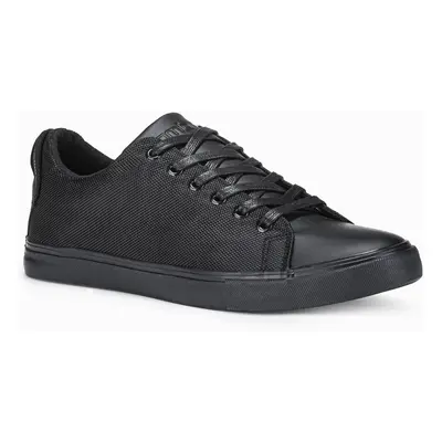 Ombre BASIC men's shoes sneakers in combined materials - black