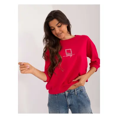 Women's red casual blouse with cuff