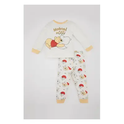 DEFACTO Baby Boy Disney Winnie The Pooh Long Sleeve Combed Cotton Pajamas Set