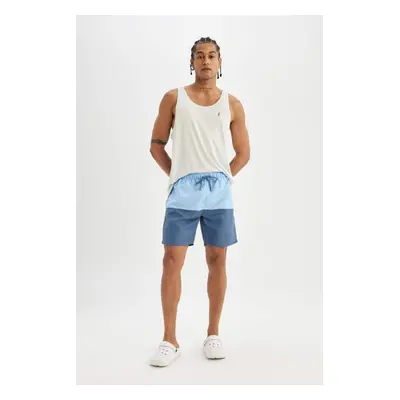 DEFACTO Regular Fit Color Block Mesh Lined Above Knee Swim Shorts