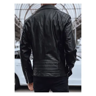 Men's leather jacket ramoneska black Dstreet