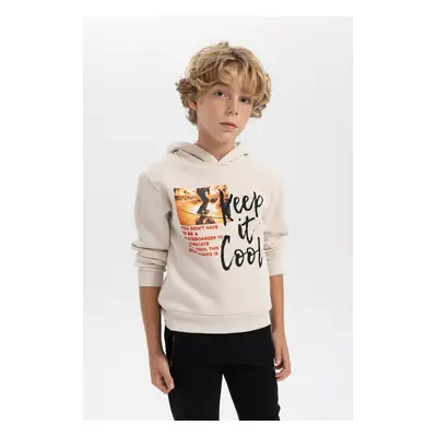 DEFACTO Boy's Thick Hooded Sweatshirt