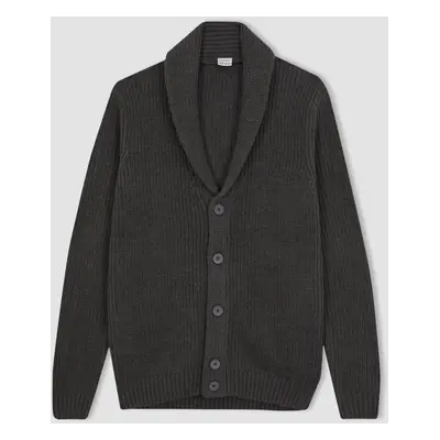 DEFACTO Standard Fit Shawl Collar Knitwear Cardigan