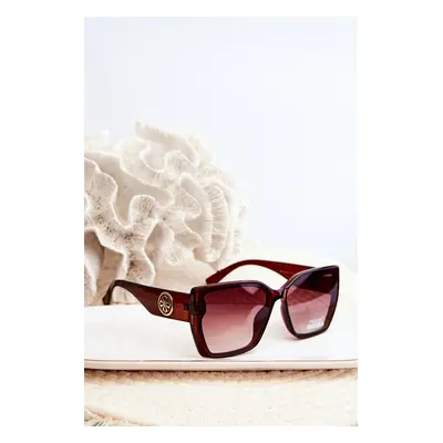 Women's Classic Sunglasses with Decorative Detailing UV400 Brown