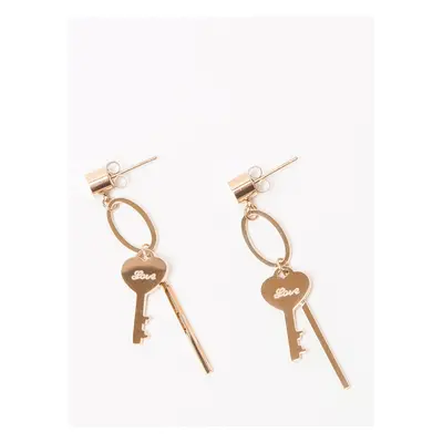 Earrings hanging gold key