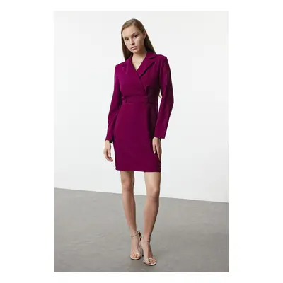 Trendyol Plum Jacket Collar Mini Woven Dress