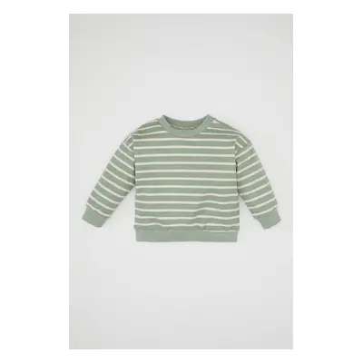 DEFACTO Baby Boy Crew Neck Striped Sweatshirt