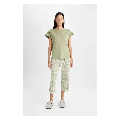 DEFACTO Fall in Love Regular Fit Short Sleeve Pajama Set