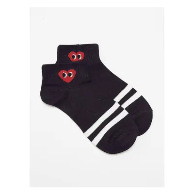 Socks with red heart black