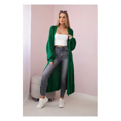 Long cardigan sweater green