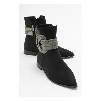 LuviShoes UNDO Black Suede Stoned Women's Boots