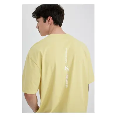 DEFACTO Oversize Fit Crew Neck Back Printed Short Sleeve T-Shirt