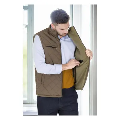 15240 Dewberry Quilted Mens Vest with Fleece Inside-Khaki