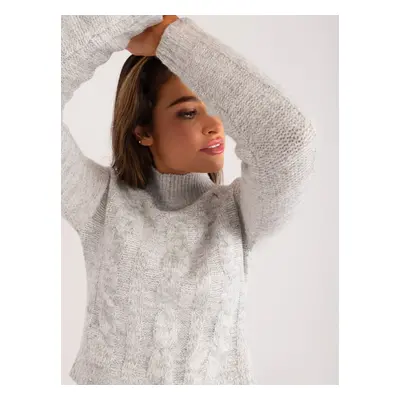 Women's grey sweater MAYFLIES with cables