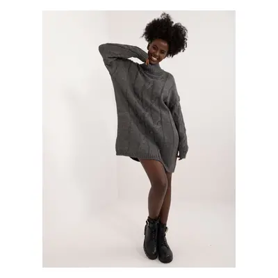 Dark gray women's knitted dress