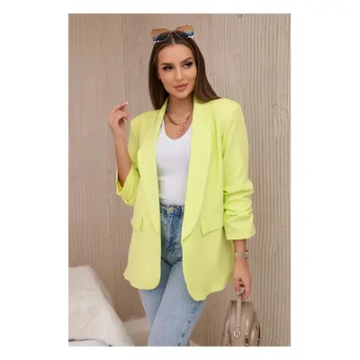 Elegant blazer with yellow neon lapels